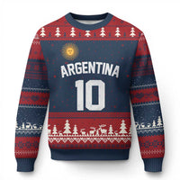 Argentina Football Number 10 Jersey Style Ugly Christmas Sweater Soccer Fan
