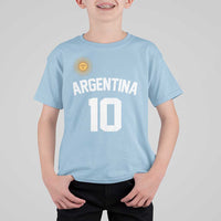 Argentina Football Number 10 Jersey Style T Shirt For Kid Soccer Fan