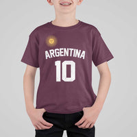 Argentina Football Number 10 Jersey Style T Shirt For Kid Soccer Fan