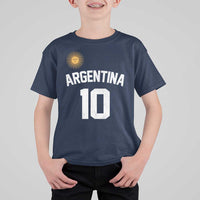 Argentina Football Number 10 Jersey Style T Shirt For Kid Soccer Fan