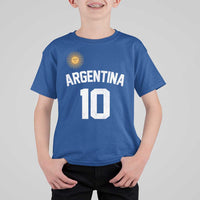 Argentina Football Number 10 Jersey Style T Shirt For Kid Soccer Fan