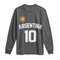Argentina Football Number 10 Jersey Style Long Sleeve Shirt Soccer Fan