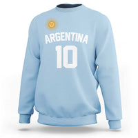 Argentina Football Number 10 Jersey Style Sweatshirt Soccer Fan