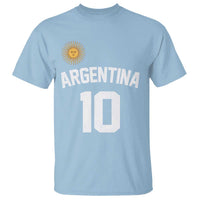 Argentina Football Number 10 Jersey Style T Shirt Soccer Fan