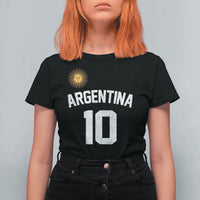 Argentina Football Number 10 Jersey Style T Shirt For Women Soccer Fan