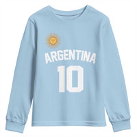 Argentina Football Number 10 Jersey Style Youth Sweatshirt Soccer Fan