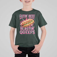 Eatin Beef Blastin' Queefs Funny Embarrassing Hot Dog Retro Bootleg T Shirt For Kid