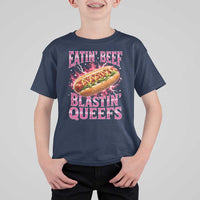 Eatin Beef Blastin' Queefs Funny Embarrassing Hot Dog Retro Bootleg T Shirt For Kid