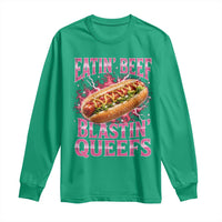 Eatin Beef Blastin' Queefs Funny Embarrassing Hot Dog Retro Bootleg Long Sleeve Shirt