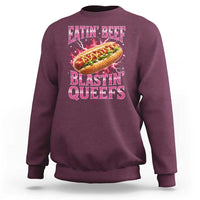 Eatin Beef Blastin' Queefs Funny Embarrassing Hot Dog Retro Bootleg Sweatshirt