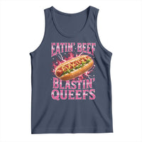 Eatin Beef Blastin' Queefs Funny Embarrassing Hot Dog Retro Bootleg Tank Top
