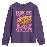 Eatin Beef Blastin' Queefs Funny Embarrassing Hot Dog Retro Bootleg Youth Sweatshirt