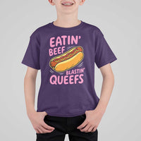 Eatin Beef Blastin' Queefs Funny Hot Dog Adult Humor T Shirt For Kid