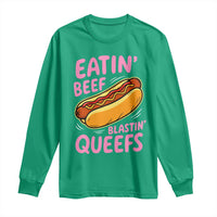 Eatin Beef Blastin' Queefs Funny Hot Dog Adult Humor Long Sleeve Shirt
