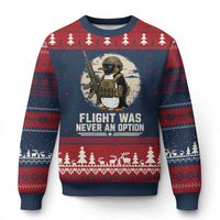 Funny Penguin Flight Was Never An Option Ugly Christmas Sweater Tactical Penguin Gun Lover