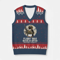 Funny Penguin Flight Was Never An Option V-Neck Knit Sweater Vest Tactical Penguin Gun Lover
