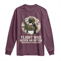 Funny Penguin Flight Was Never An Option Long Sleeve Shirt Tactical Penguin Gun Lover
