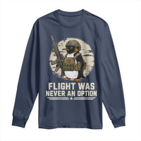 Funny Penguin Flight Was Never An Option Long Sleeve Shirt Tactical Penguin Gun Lover