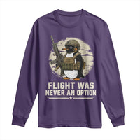 Funny Penguin Flight Was Never An Option Long Sleeve Shirt Tactical Penguin Gun Lover