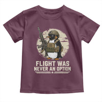 Funny Penguin Flight Was Never An Option Toddler T Shirt Tactical Penguin Gun Lover