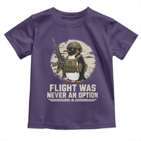 Funny Penguin Flight Was Never An Option Toddler T Shirt Tactical Penguin Gun Lover