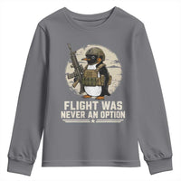 Funny Penguin Flight Was Never An Option Youth Sweatshirt Tactical Penguin Gun Lover