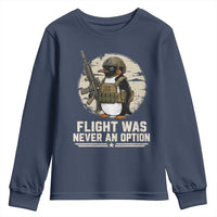Funny Penguin Flight Was Never An Option Youth Sweatshirt Tactical Penguin Gun Lover