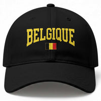 Belgium Belgique Throwback Design Vintage Belgian Flag Jersey Style Baseball Cap