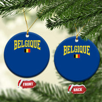 Belgium Belgique Throwback Design Vintage Belgian Flag Jersey Style Ceramic Ornament