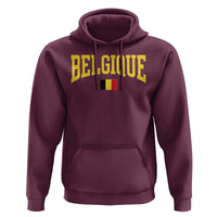 Belgium Belgique Throwback Design Vintage Belgian Flag Jersey Style Hoodie