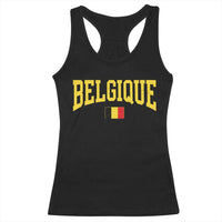 Belgium Belgique Throwback Design Vintage Belgian Flag Jersey Style Racerback Tank Top
