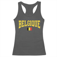 Belgium Belgique Throwback Design Vintage Belgian Flag Jersey Style Racerback Tank Top