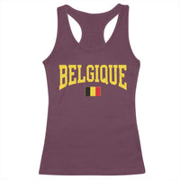 Belgium Belgique Throwback Design Vintage Belgian Flag Jersey Style Racerback Tank Top