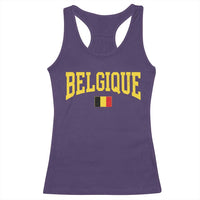 Belgium Belgique Throwback Design Vintage Belgian Flag Jersey Style Racerback Tank Top