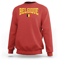 Belgium Belgique Throwback Design Vintage Belgian Flag Jersey Style Sweatshirt