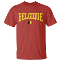 Belgium Belgique Throwback Design Vintage Belgian Flag Jersey Style T Shirt
