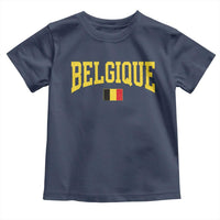 Belgium Belgique Throwback Design Vintage Belgian Flag Jersey Style Toddler T Shirt