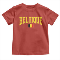Belgium Belgique Throwback Design Vintage Belgian Flag Jersey Style Toddler T Shirt