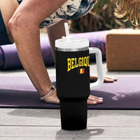 Belgium Belgique Throwback Design Vintage Belgian Flag Jersey Style Tumbler With Handle