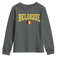 Belgium Belgique Throwback Design Vintage Belgian Flag Jersey Style Youth Sweatshirt