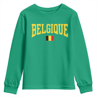 Belgium Belgique Throwback Design Vintage Belgian Flag Jersey Style Youth Sweatshirt