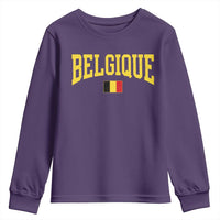 Belgium Belgique Throwback Design Vintage Belgian Flag Jersey Style Youth Sweatshirt