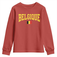 Belgium Belgique Throwback Design Vintage Belgian Flag Jersey Style Youth Sweatshirt