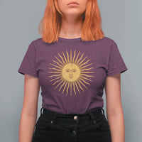 Argentina Sol De Mayo Vintage Argentinian Sun Throwback Design T Shirt For Women