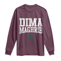 Moroccan Dima Maghrib Flag of Morocco Vintage Green Star Patriotic Long Sleeve Shirt