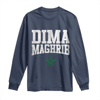 Moroccan Dima Maghrib Flag of Morocco Vintage Green Star Patriotic Long Sleeve Shirt