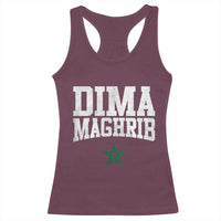 Moroccan Dima Maghrib Flag of Morocco Vintage Green Star Patriotic Racerback Tank Top