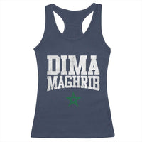 Moroccan Dima Maghrib Flag of Morocco Vintage Green Star Patriotic Racerback Tank Top