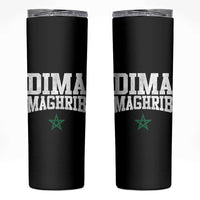 Moroccan Dima Maghrib Flag of Morocco Vintage Green Star Patriotic Skinny Tumbler