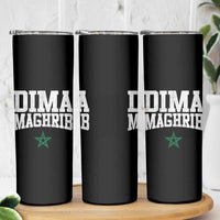 Moroccan Dima Maghrib Flag of Morocco Vintage Green Star Patriotic Skinny Tumbler